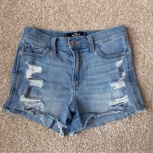 Hollister High Rise Short 3" Soft Stretch Distressed Jean Shorts Size 27